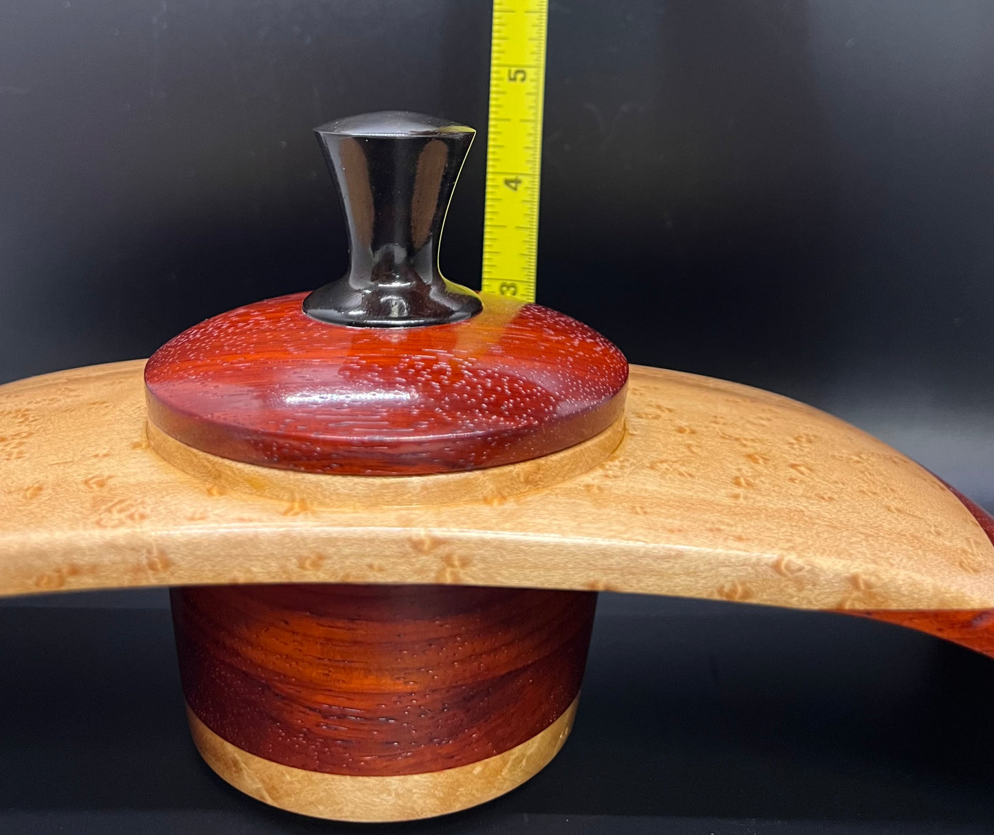 Birdseye Maple and Bloodwood Winged floating lidded box