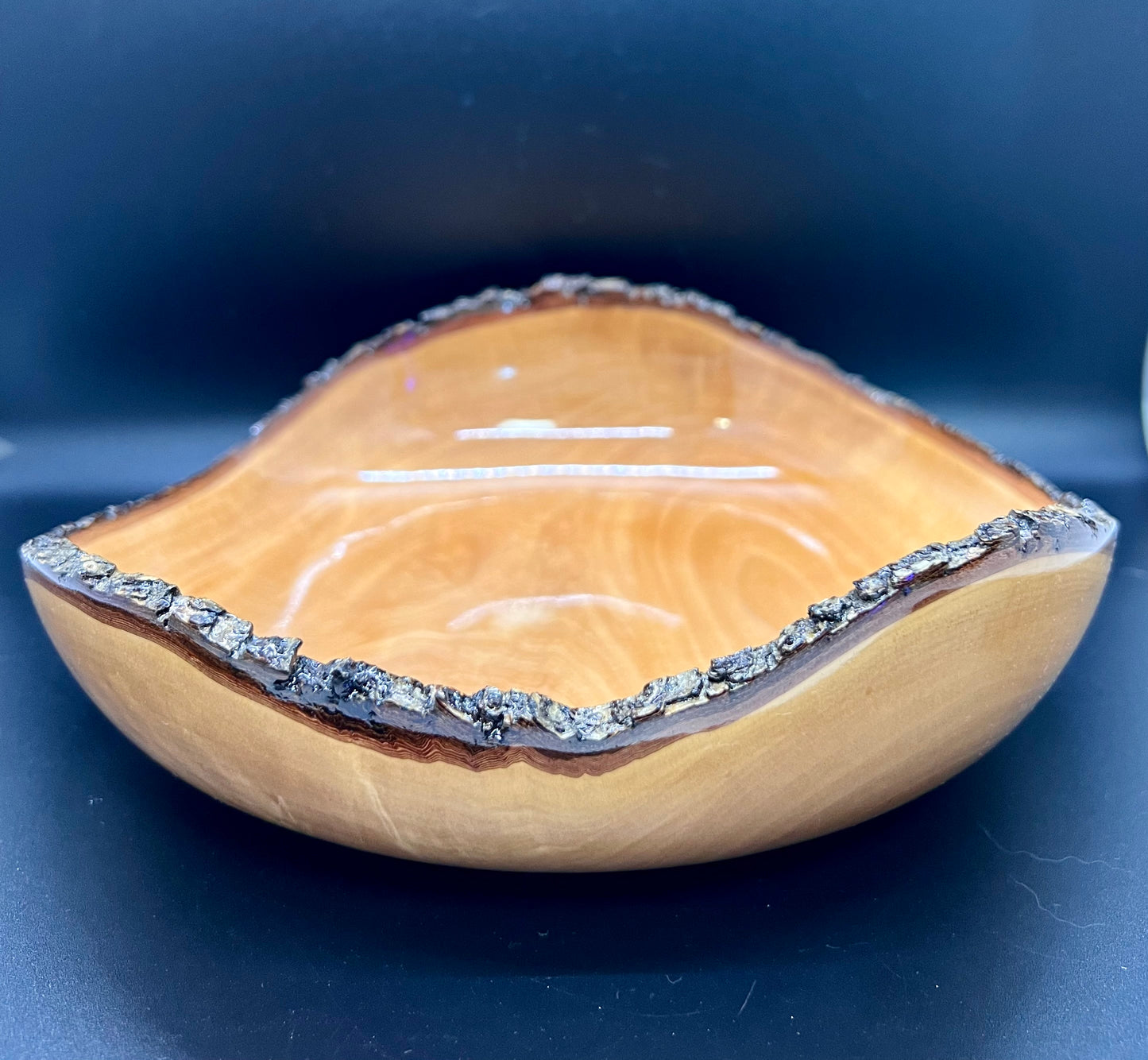 Hand turned Bradford Pear Bowl Live Edge Bowl