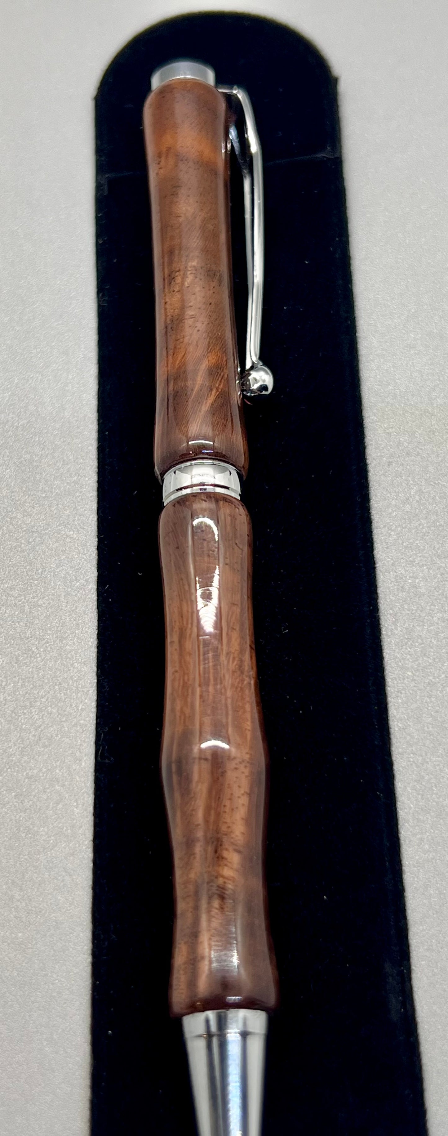 Curly Walnut Funline Pen with Chrome clip