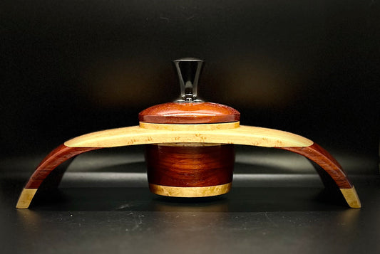 Birdseye Maple and Bloodwood Winged floating lidded box