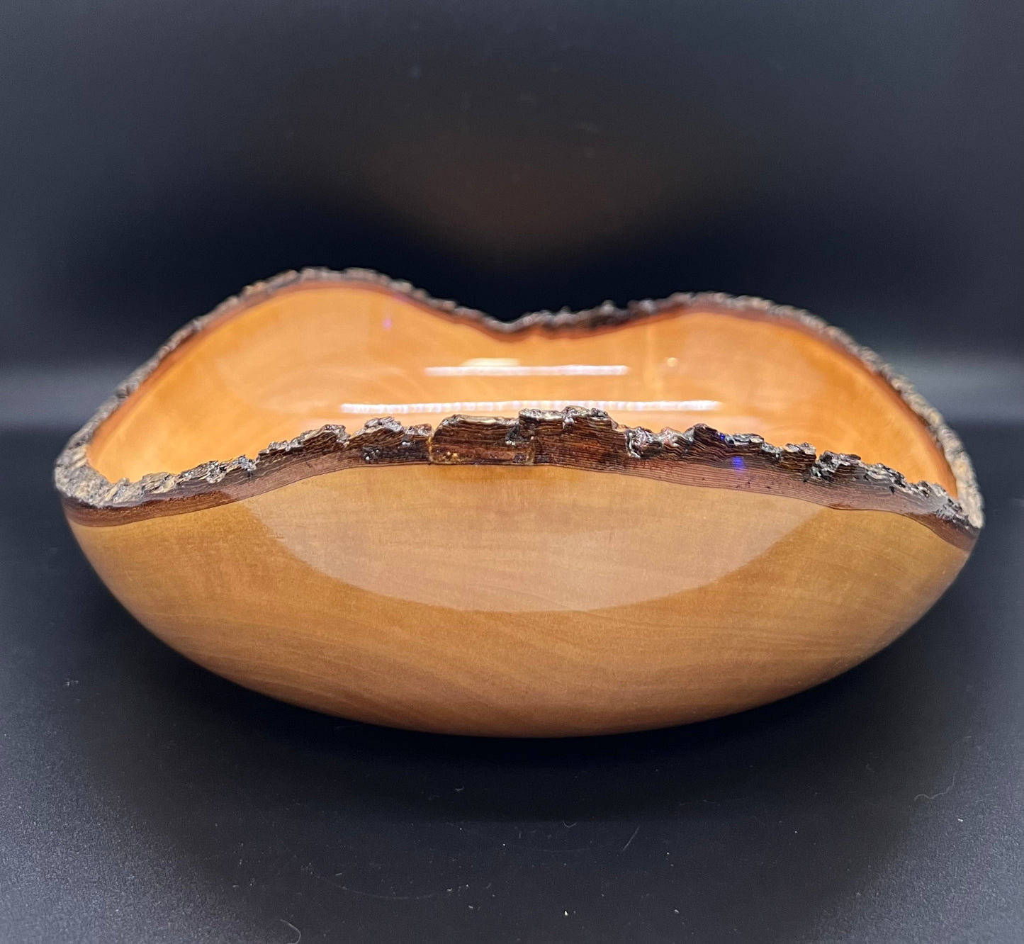 Hand turned Bradford Pear Bowl Live Edge Bowl